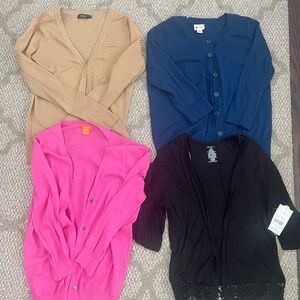 Bundle- Cardigans - Tan, Blue, Pink, Black